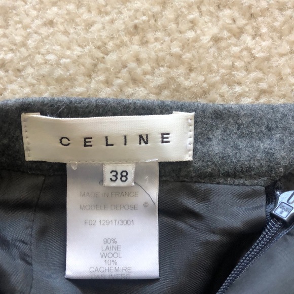 Celine gray wool pencil skirt - Picture 4 of 4